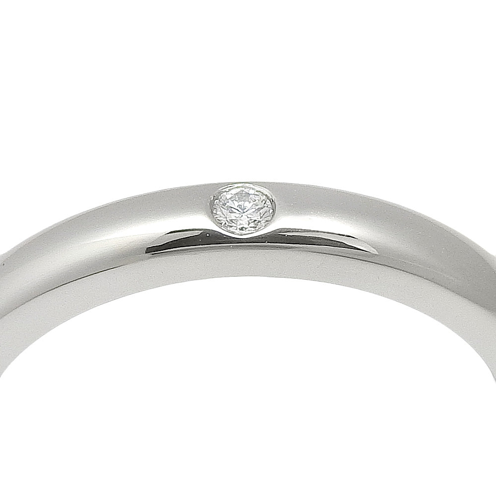 Tiffany&Co. Ring Pt950Platinum, Diamond Silver Elsa Peretti Stacking Band Ring Women