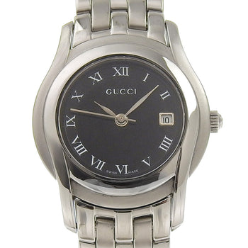 Gucci Watches Quartz 5500L Stainless Steel Silver Black Dial Women