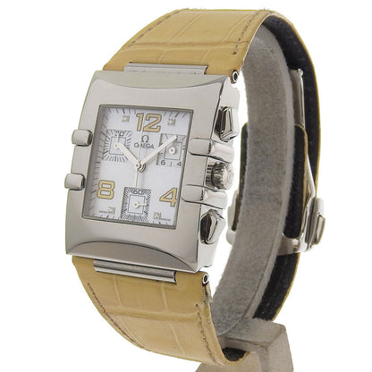 Omega Watches Quartz 1841.72.21 Stainless Steel , Embossed Leather White Quadra Constellation White