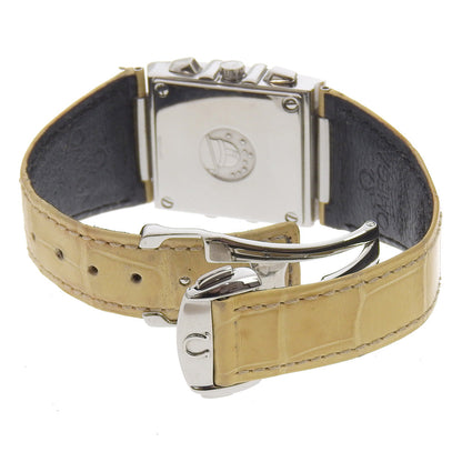 Omega Watches Quartz 1841.72.21 Stainless Steel , Embossed Leather White Quadra Constellation White