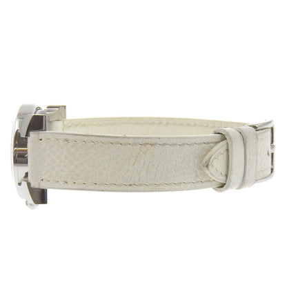 Hermes Watches Quartz Hr1.210 Stainless Steel , Embossed Leather Silver H Watch Rondo White Dial