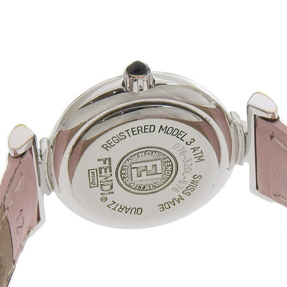 Fendi Watches Quartz 320L Stainless Steel , Embossed Leather White White Shell Dial Women