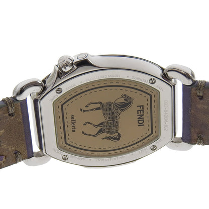 Fendi Watches Quartz 8400M Stainless Steel , Embossed Leather White Celeria White Shell Dial Boys