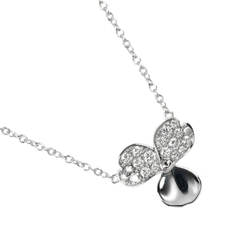 Tiffany&Co. Necklace Pt950Platinum, Diamond Silver Paper Flower Women