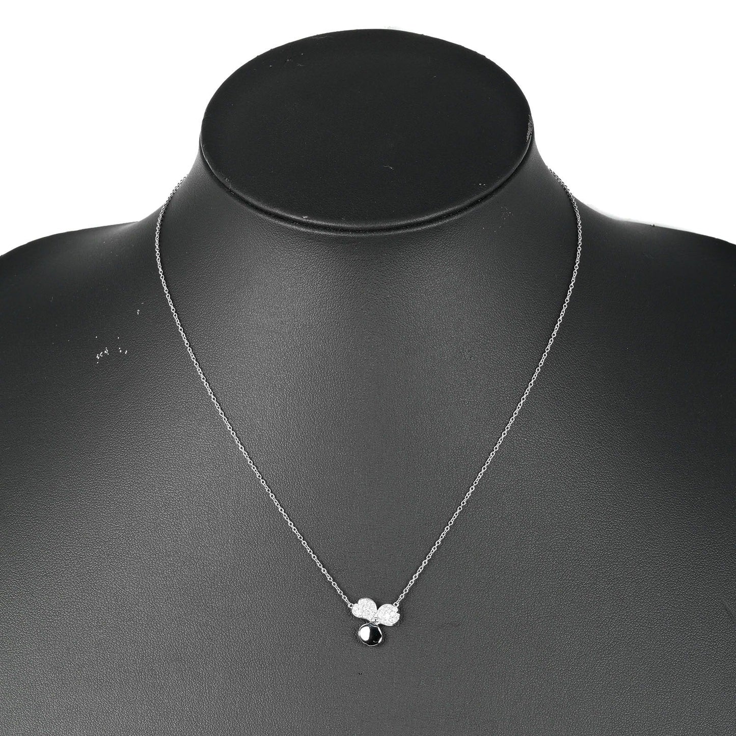 Tiffany&Co. Necklace Pt950Platinum, Diamond Silver Paper Flower Women