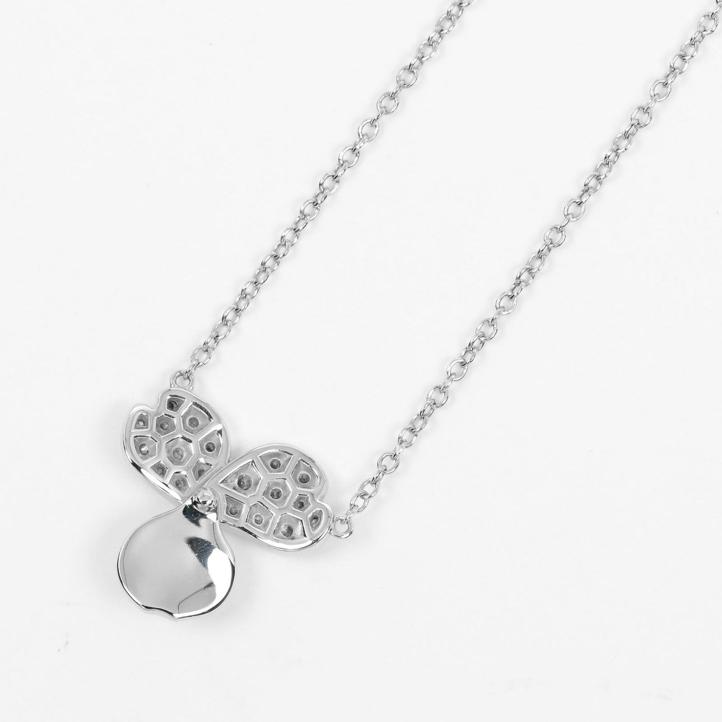 Tiffany&Co. Necklace Pt950Platinum, Diamond Silver Paper Flower Women