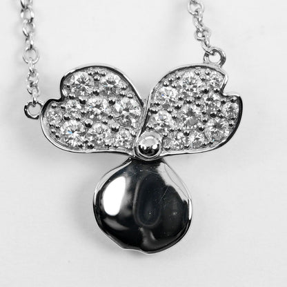 Tiffany&Co. Necklace Pt950Platinum, Diamond Silver Paper Flower Women