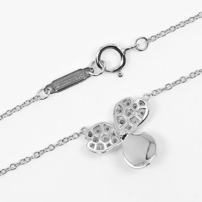 Tiffany&Co. Necklace Pt950Platinum, Diamond Silver Paper Flower Women