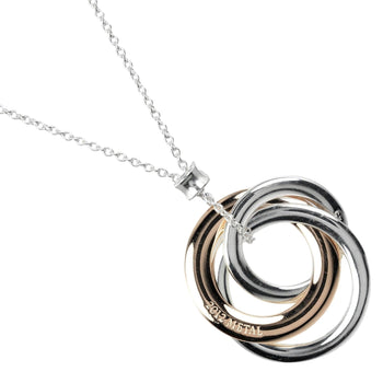 Tiffany&Co. Necklace Silver925, Rubedo Metal Silver 1837 Interlocking Circle