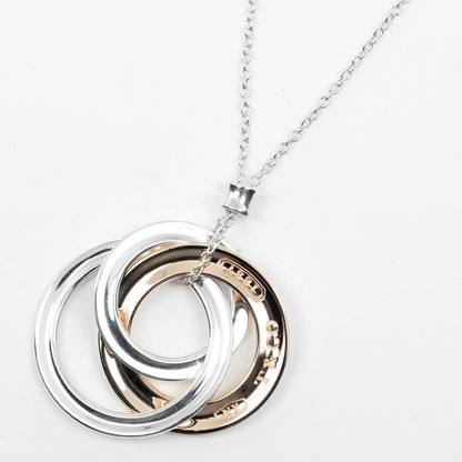 Tiffany&Co. Necklace Silver925, Rubedo Metal Silver 1837 Interlocking Circle