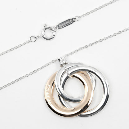 Tiffany&Co. Necklace Silver925, Rubedo Metal Silver 1837 Interlocking Circle