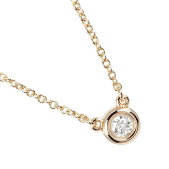 Tiffany&Co. Necklace K18 Pink Gold, Diamond Gold Top Width 0.2