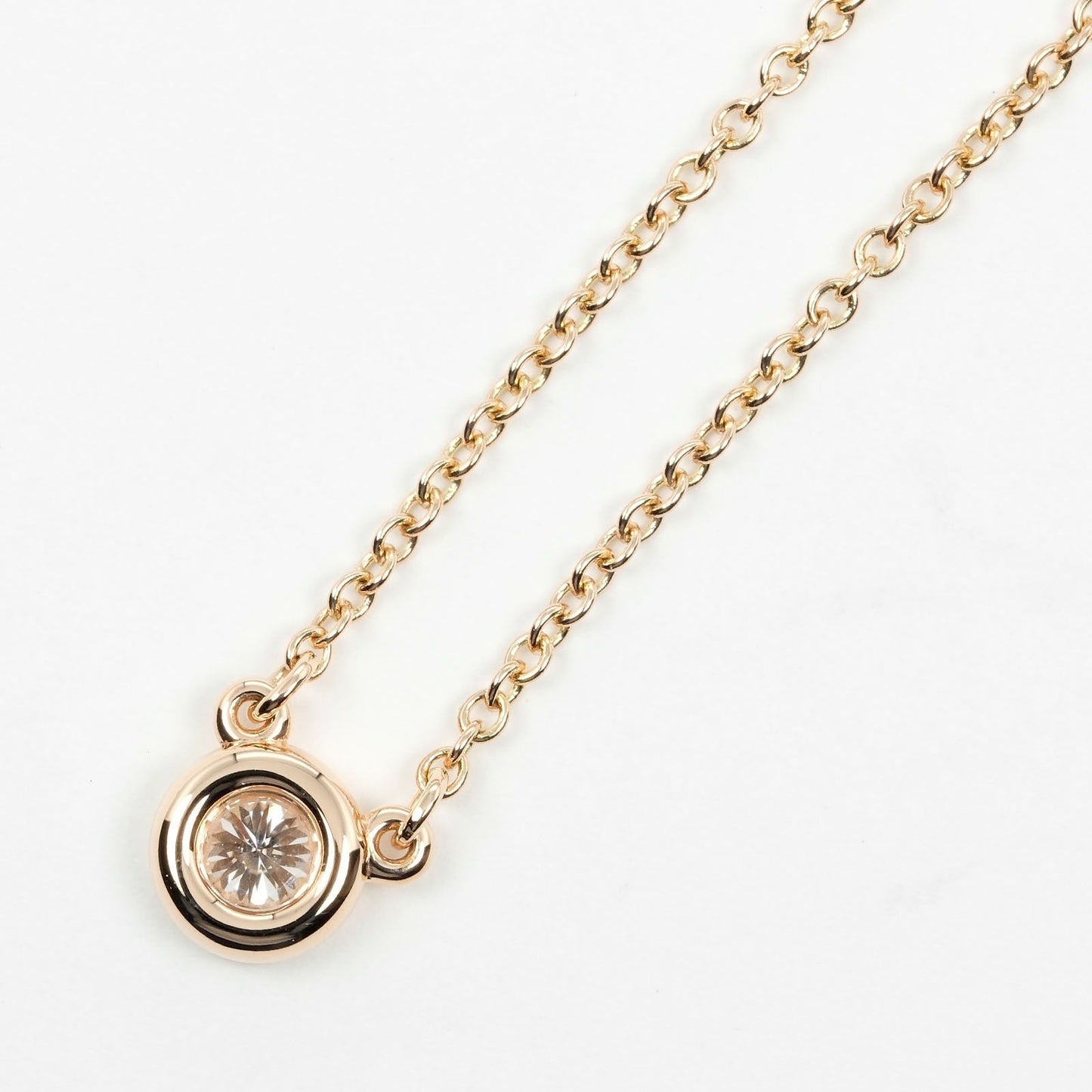 Tiffany&Co. Necklace K18 Pink Gold, Diamond Gold Top Width 0.2" By The Yard Women
