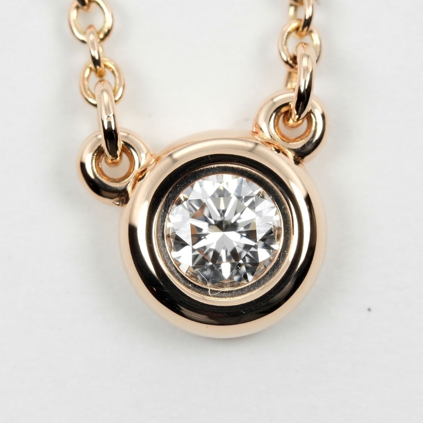 Tiffany&Co. Necklace K18 Pink Gold, Diamond Gold Top Width 0.2" By The Yard Women