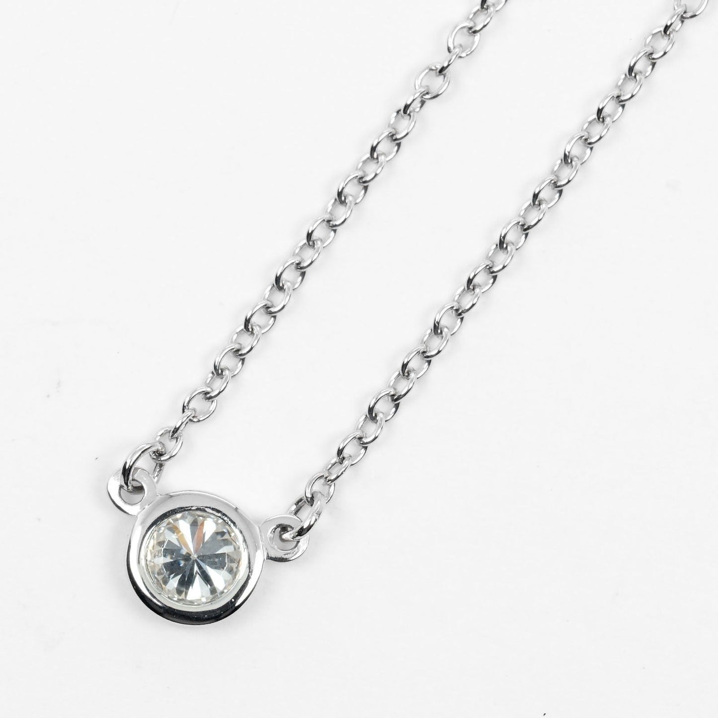 Tiffany&Co. Necklace Pt950Platinum Silver Top Width 0.2" By The Yard Women