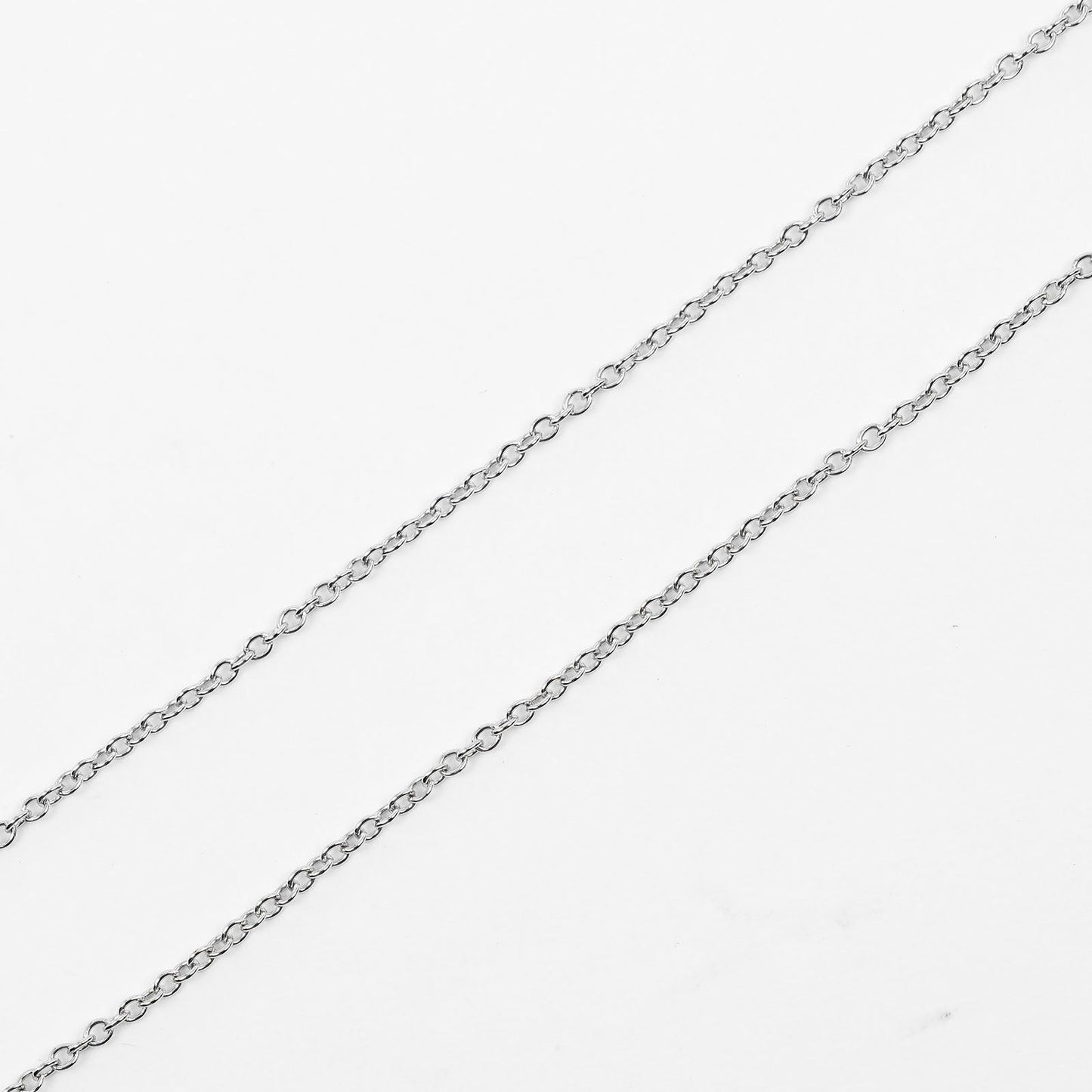 Tiffany&Co. Necklace Pt950Platinum Silver Top Width 0.2" By The Yard Women