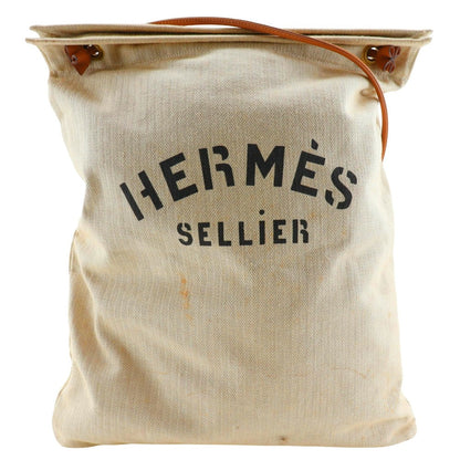Hermes Shoulder Bag Canvas Beige Alain Gm Women