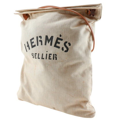 Hermes Shoulder Bag Canvas Beige Alain Gm Women