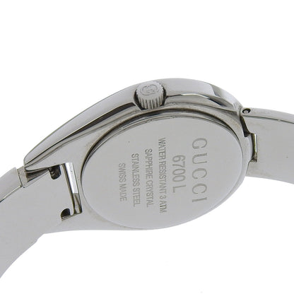Gucci Watches Quartz 6700L Stainless Steel Silver Black Dial Women