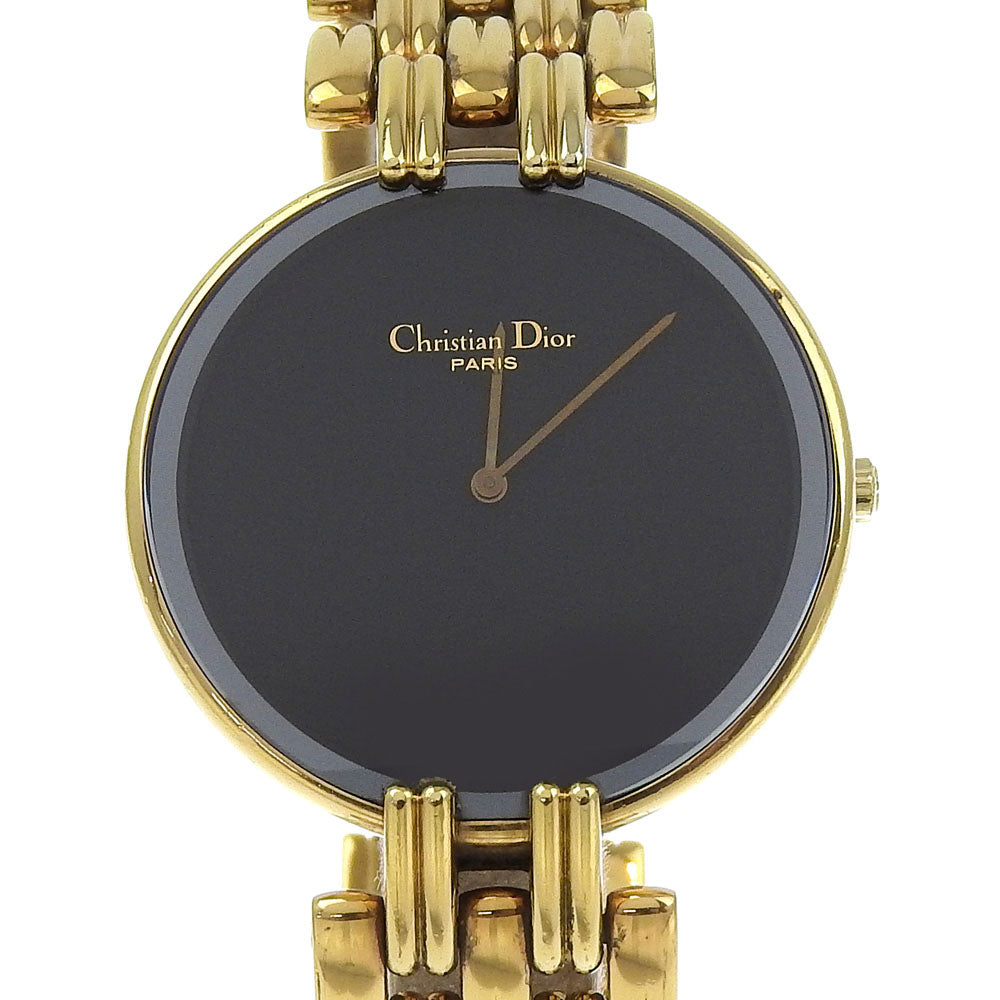 Christian Dior Watches Quartz 47 154-2 Plated Gold Gold Bakira Black Dial Mens