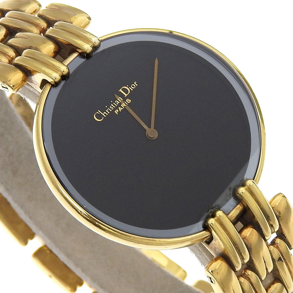 Christian Dior Watches Quartz 47 154-2 Plated Gold Gold Bakira Black Dial Mens