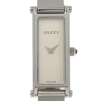Gucci Watches Quartz 1500L Stainless Steel Silver Bangle Watch Silver Dial Women