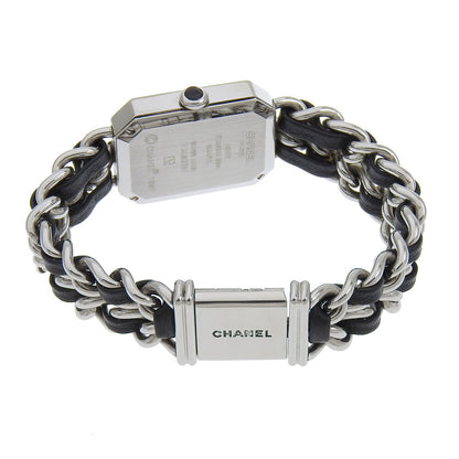 Chanel Watches Quartz H0451 Stainless Steel , Embossed Leather Silver Premiere S Black Dial Women