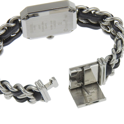 Chanel Watches Quartz H0451 Stainless Steel , Embossed Leather Silver Premiere S Black Dial Women