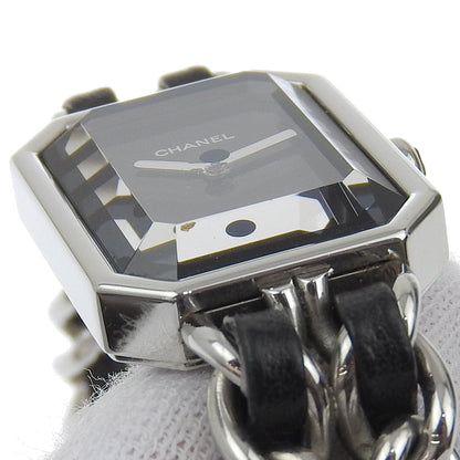 Chanel Watches Quartz H0451 Stainless Steel , Embossed Leather Silver Premiere S Black Dial Women