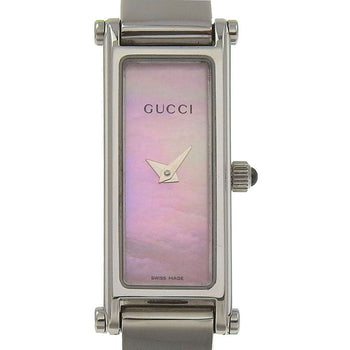 Gucci Watches Quartz 1500L Stainless Steel Silver Shell Pink Shell Dial Mens