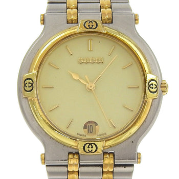 Gucci Watches Quartz 9000M Stainless Steel Silver Gold Dial Mens