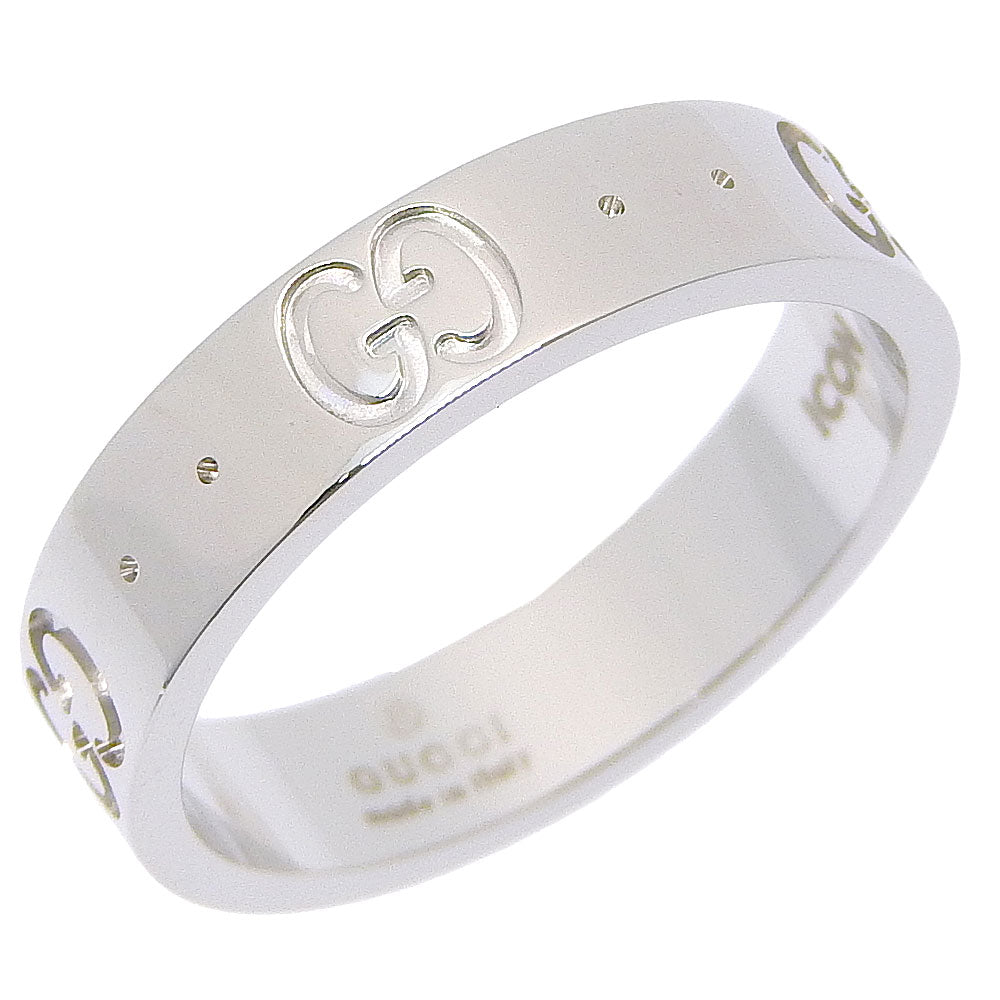 Gucci Ring K18 White Gold Silver Icon Women