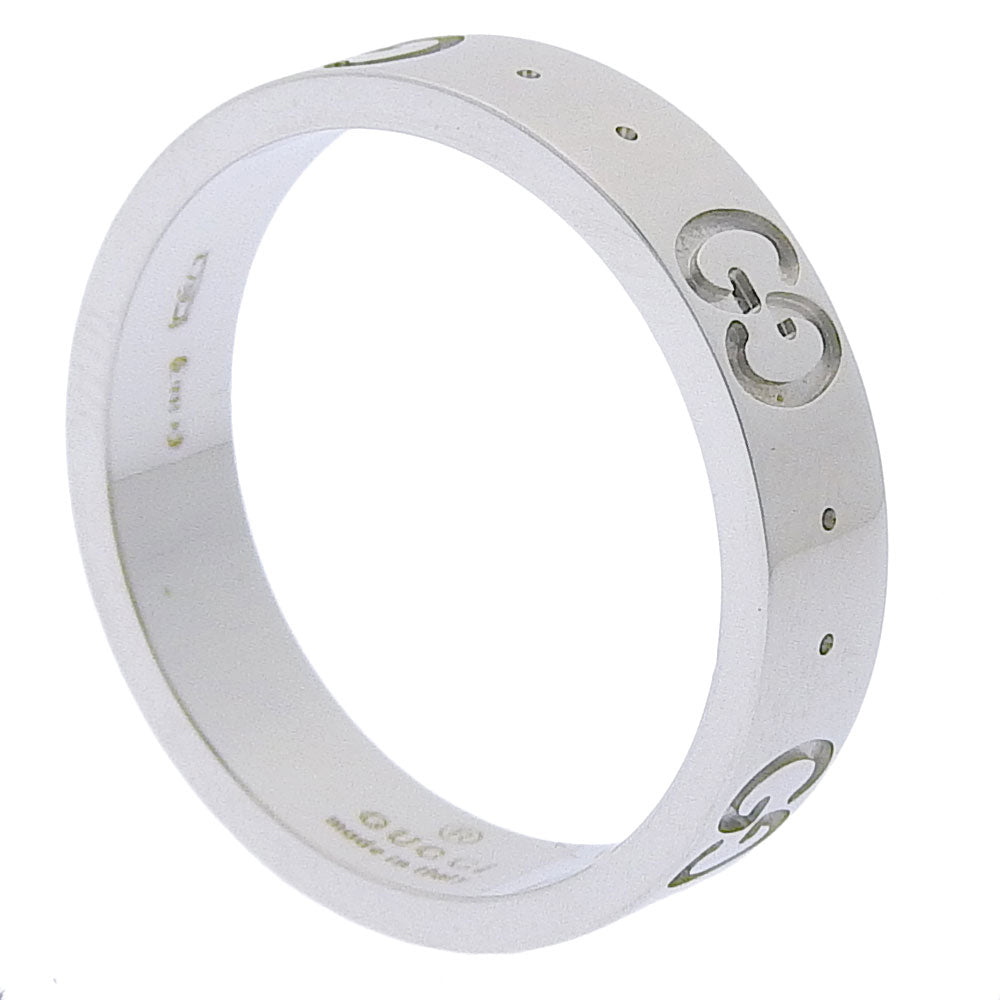 Gucci Ring K18 White Gold Silver Icon Women