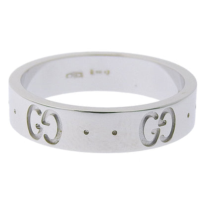 Gucci Ring K18 White Gold Silver Icon Women