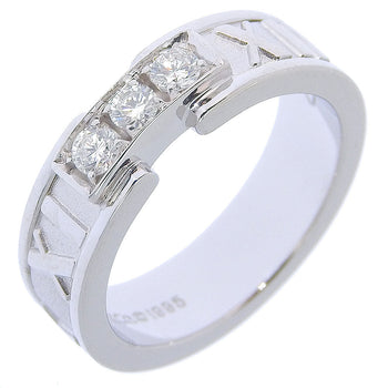 Tiffany&Co. Ring K18 White Gold, Diamond Silver 3P Diamond Atlas Women