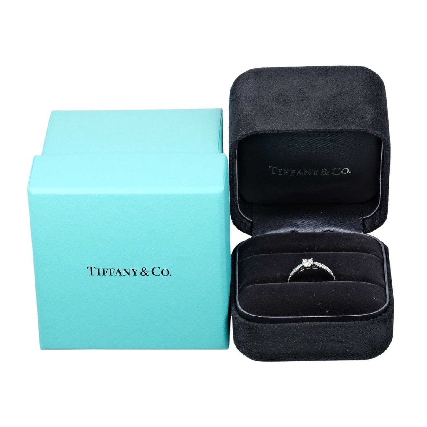 Tiffany&Co. Ring 0.25Ct Vvs2/G/2Ex/Vg Pt950Platinum, Diamond Clear Harmony Engagement Women