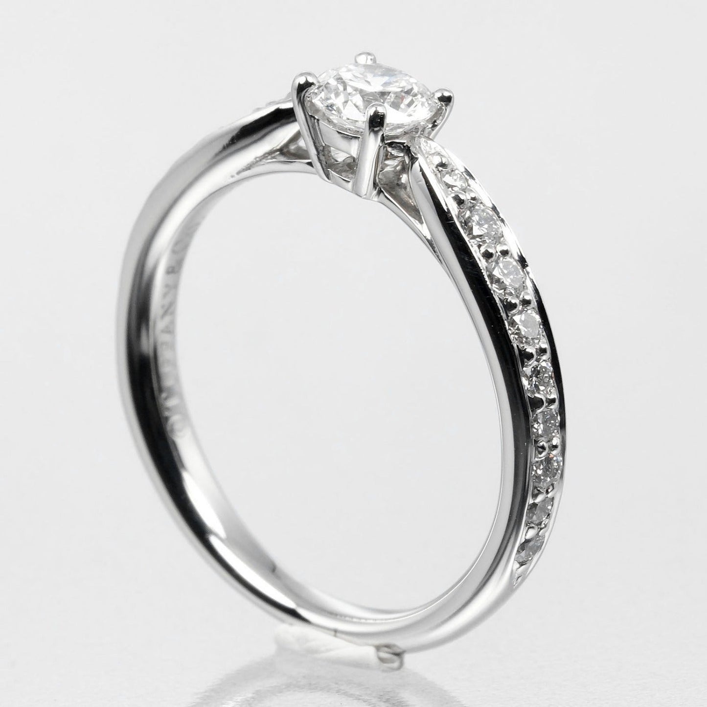 Tiffany&Co. Ring 0.25Ct Vvs2/G/2Ex/Vg Pt950Platinum, Diamond Clear Harmony Engagement Women