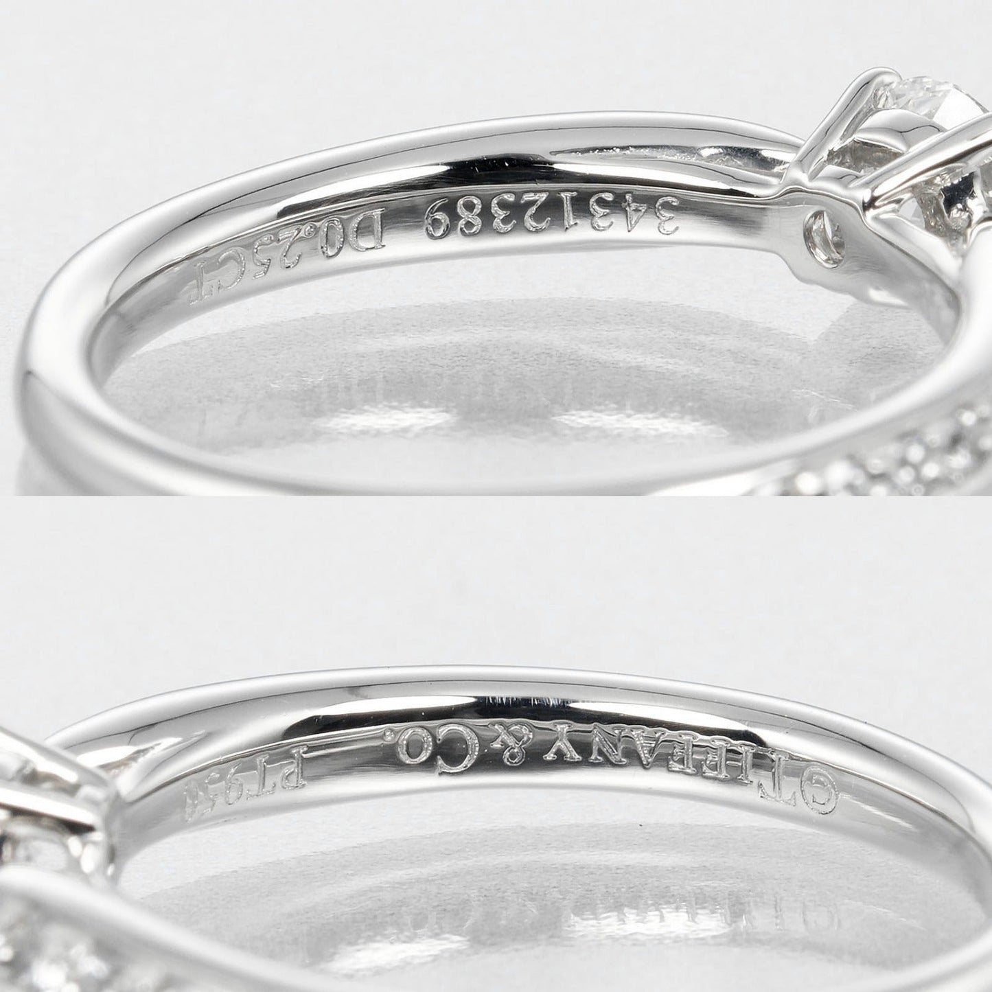 Tiffany&Co. Ring 0.25Ct Vvs2/G/2Ex/Vg Pt950Platinum, Diamond Clear Harmony Engagement Women