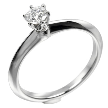 Tiffany&Co. Ring 0.24Ct Vs1/F/3Ex Pt950Platinum, Diamond Clear Silver Solitaire Women