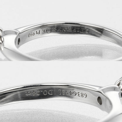 Tiffany&Co. Ring 0.24Ct Vs1/F/3Ex Pt950Platinum, Diamond Clear Silver Solitaire Women