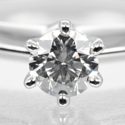 Tiffany&Co. Ring 0.24Ct Vs1/F/3Ex Pt950Platinum, Diamond Clear Silver Solitaire Women