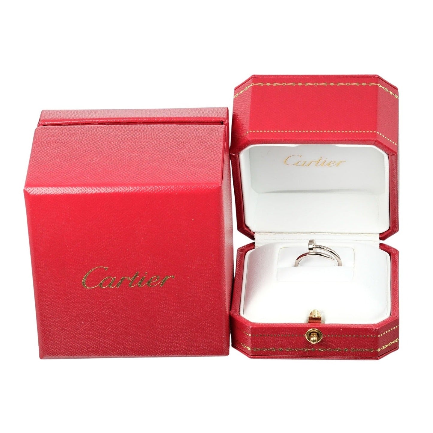 Cartier Ring K18 White Gold Silver Justin Uncle Women 46