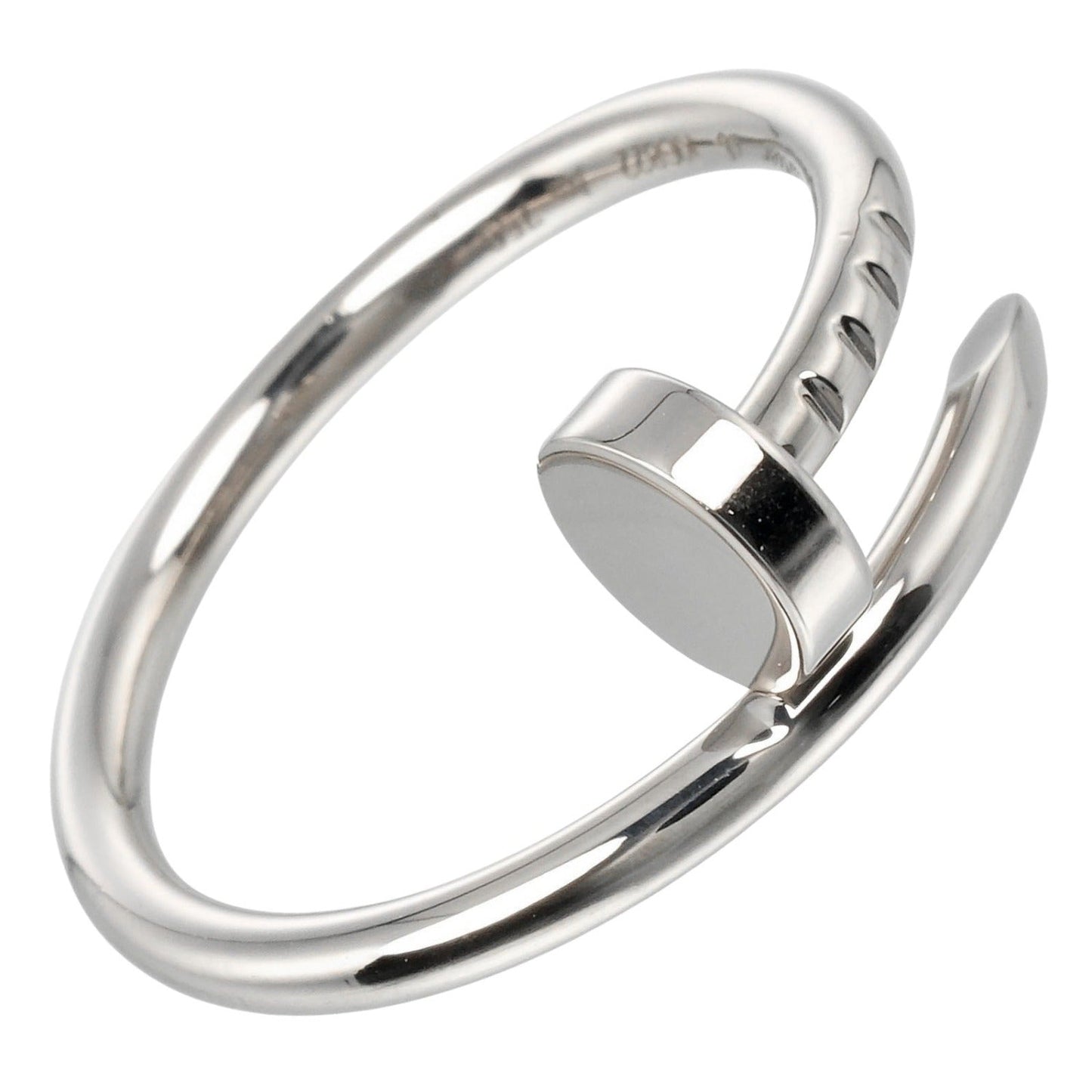 Cartier Ring K18 White Gold Silver Justin Uncle Women 46