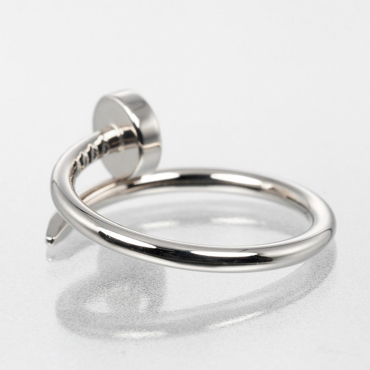Cartier Ring K18 White Gold Silver Justin Uncle Women 46