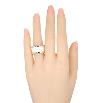 Bvlgari Ring K18 Pink Gold, Ceramic Gold Be Zero One B.Zero1 4 Bands Women 54