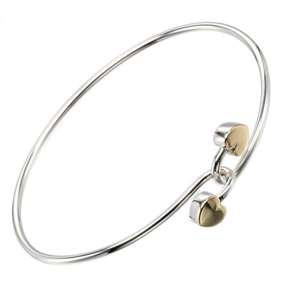 Tiffany&Co. Bracelet Silver925, K18 Yellow Gold Silver Double Heart