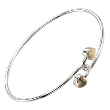 Tiffany&Co. Bracelet Silver925, K18 Yellow Gold Silver Double Heart