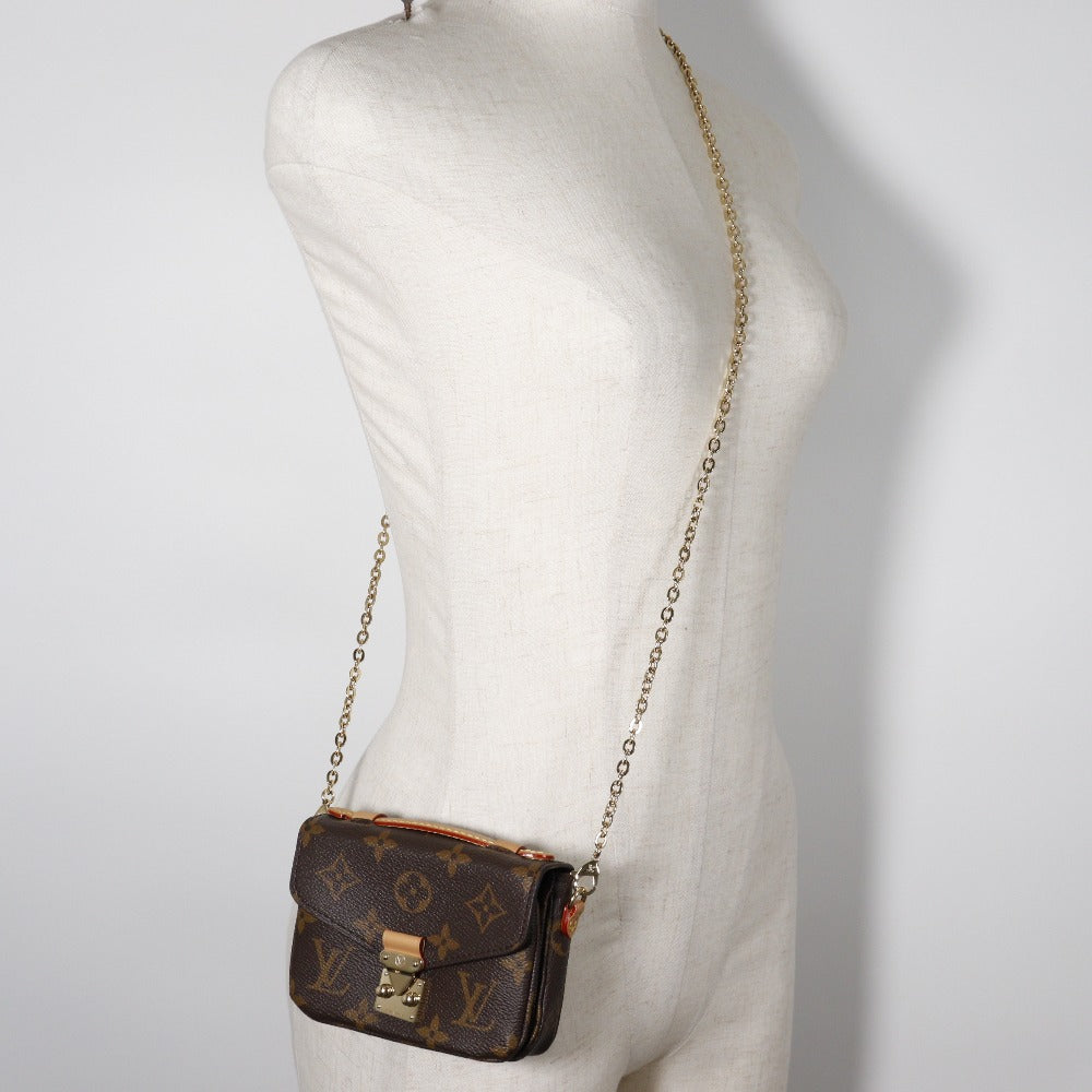 Louis Vuitton Shoulder Bag M81267 Monogram Canvas Brown Micro Metis Women