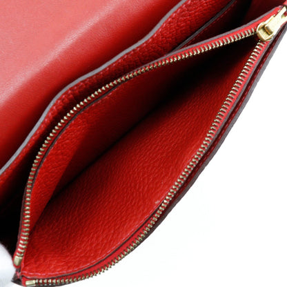 Hermes Long Wallet Purse Togo Red Dogon Women