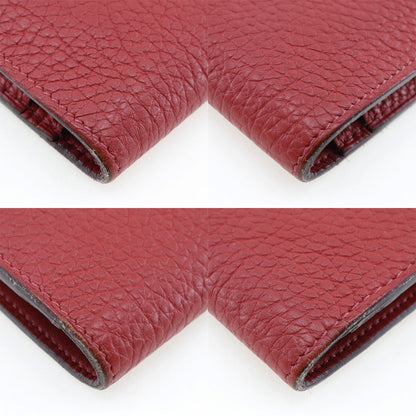 Hermes Long Wallet Purse Togo Red Dogon Women